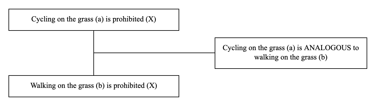 Triadic structure of the argument from analogy example: conclusion, premise and lever