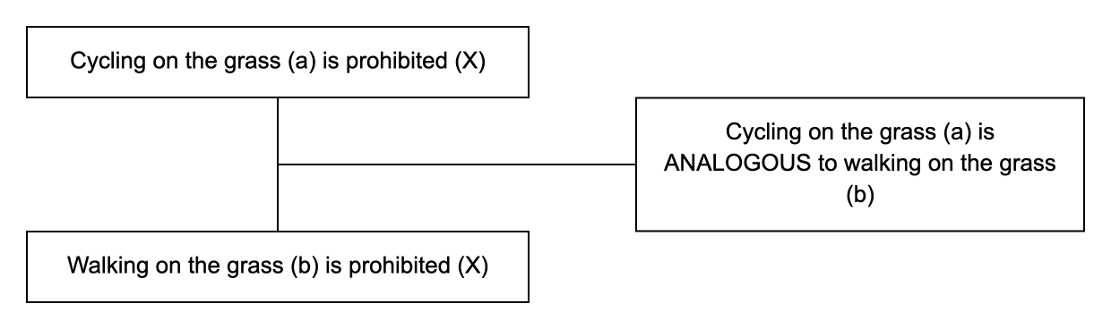 Triadic structure of the argument from analogy example: conclusion, premise and lever