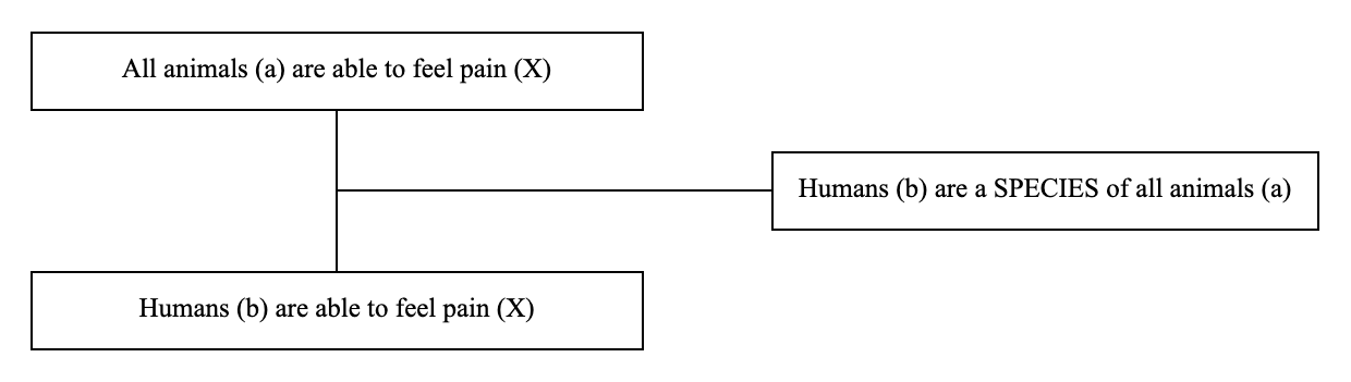 Triadic structure of the argument from species example: conclusion, premise and lever