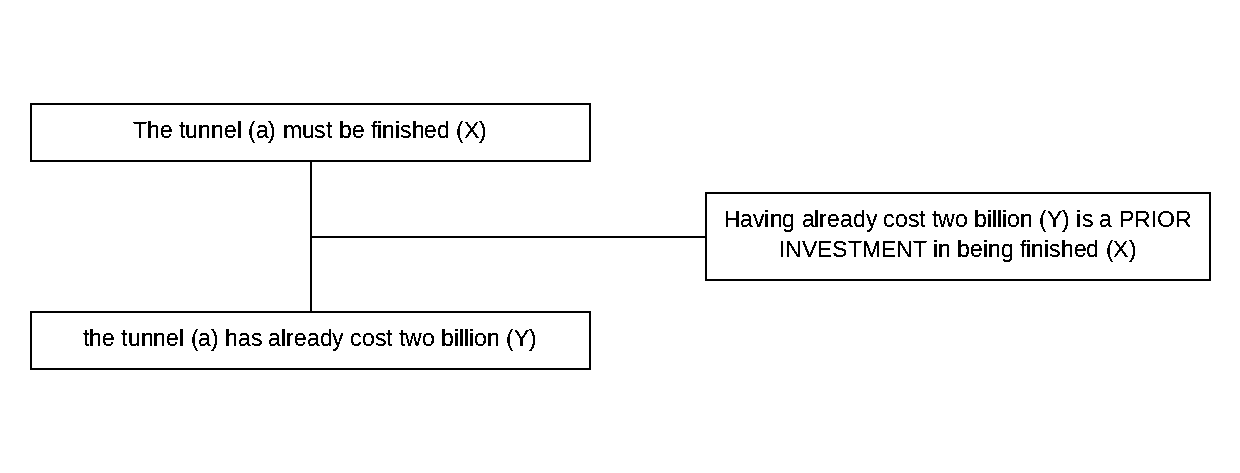 Triadic structure of the argument from waste example: conclusion, premise and lever